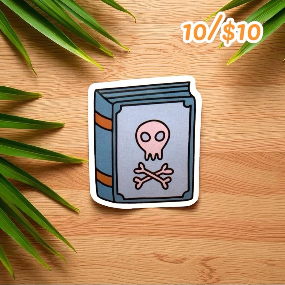 Poison Spell Book Vinyl Sticker – Magic Grimoire Design